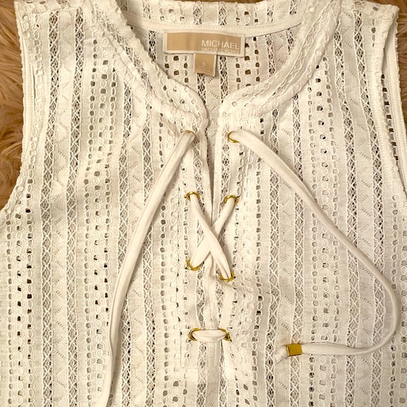 Michael Kors White Eyelet Top - Picture 3 of 5